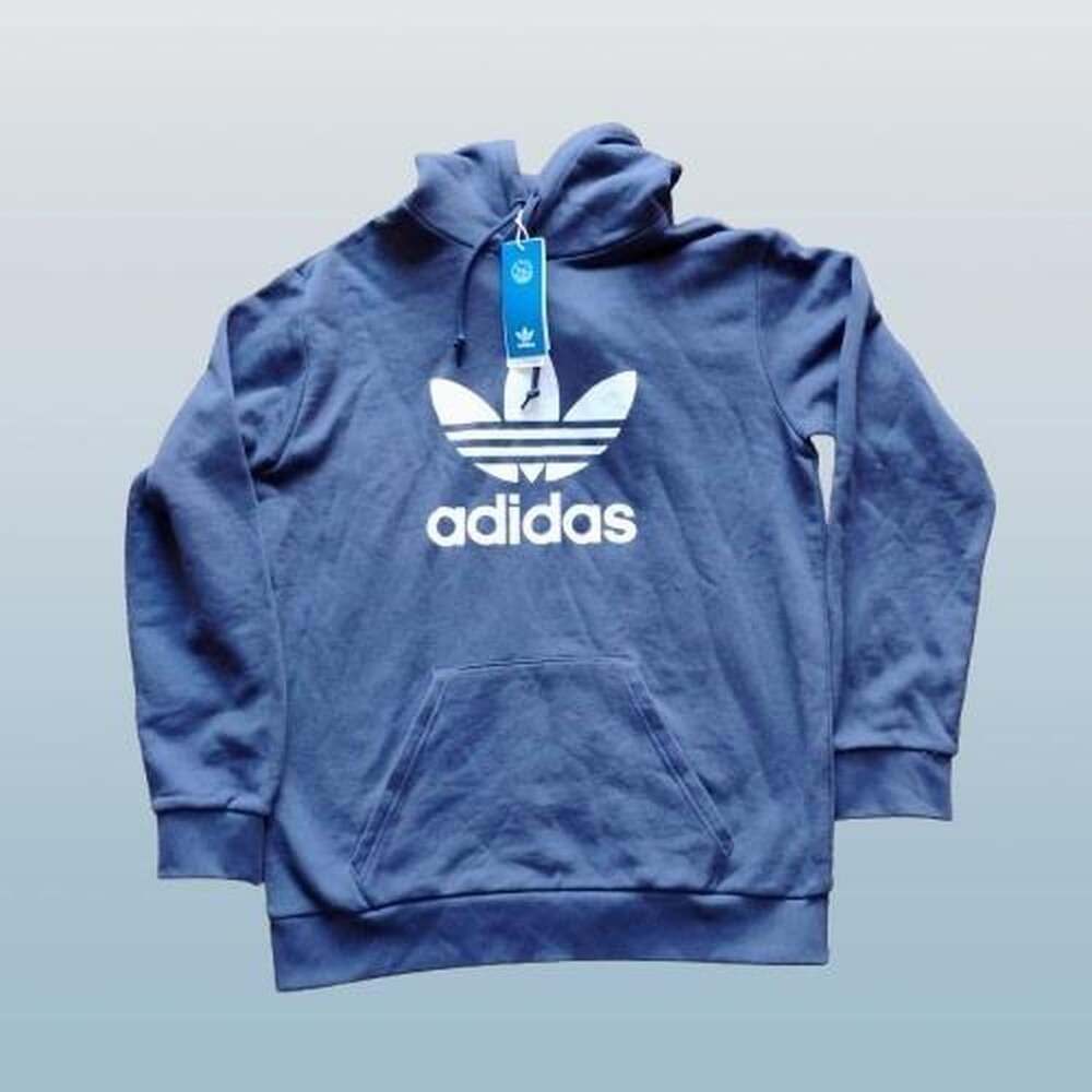 Adidas Men's Blue‎ and White Hoodie